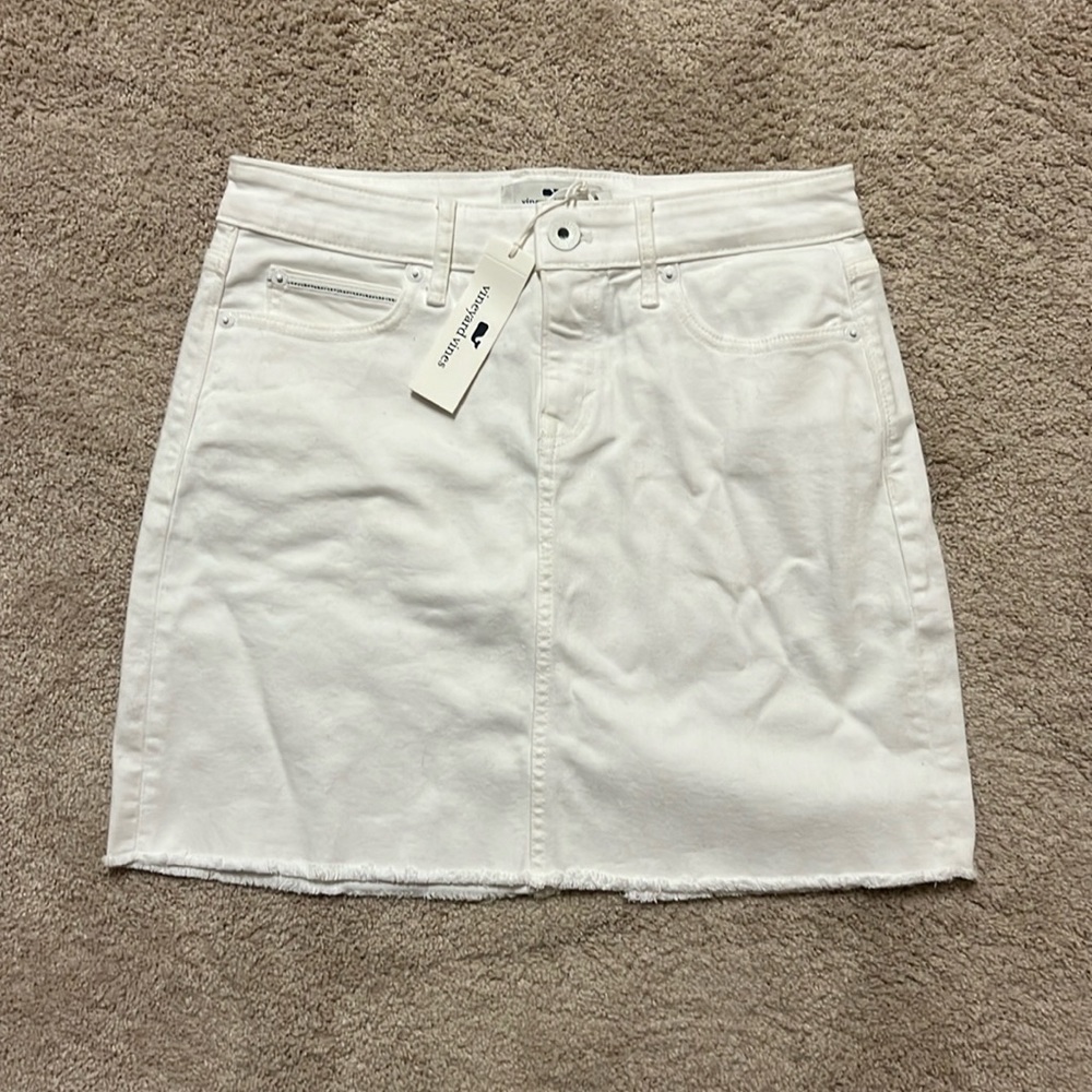 Vineyard Vines White Denim Skirt